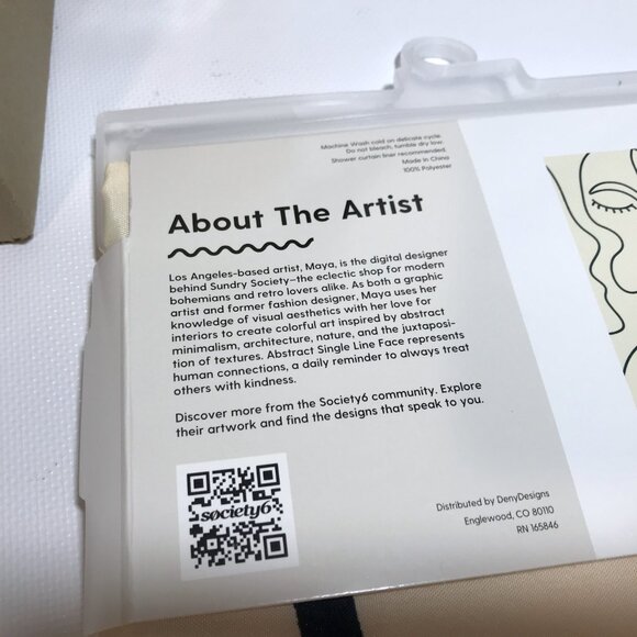 Abstract Art Shower Curtain Minimalist Faces Society6 - Picture 7 of 7